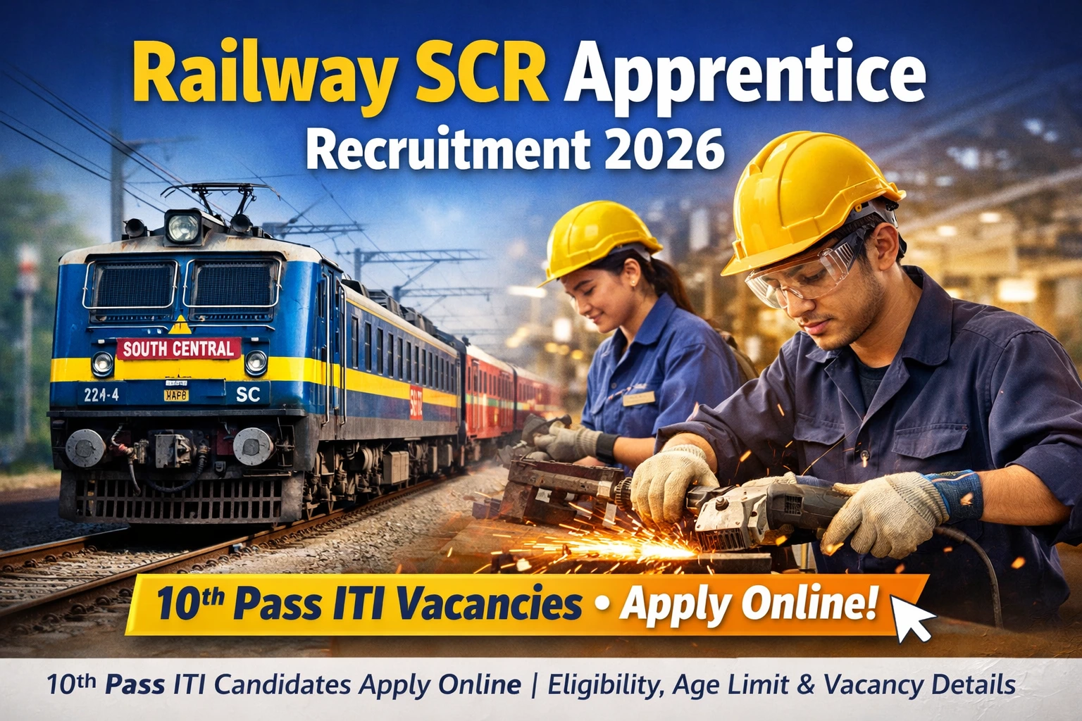 Railway SCR Apprentice Recruitment 2026 Notification, 10th Pass ITI Vacancy, RRC SCR Apprentice Jobs Apply Online
